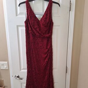 Elegant Burgundy Lace Dress